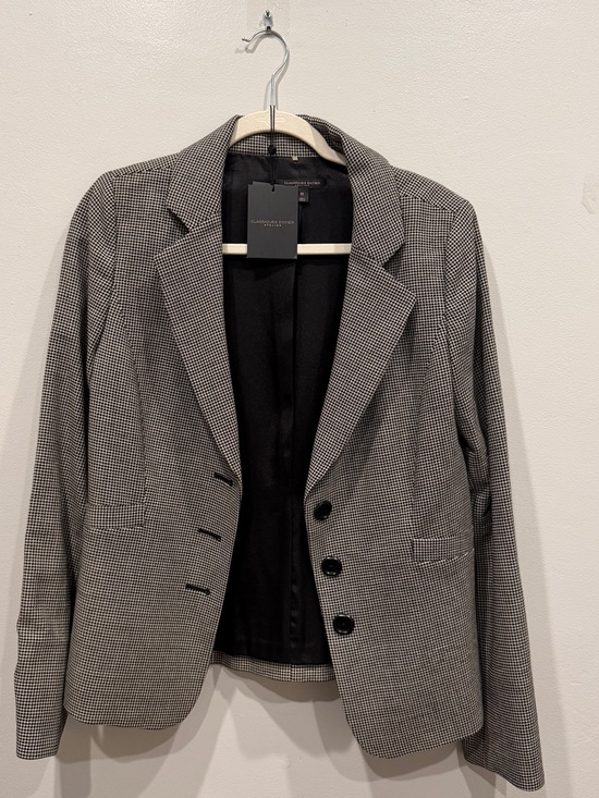 Classiques Entier Jackets & Blazers - Classiques Entier Black and Cream Houndstooth Jacket 98%wool